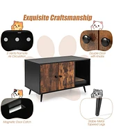 Gouun Cat Litter Box Enclosure with Double Door Cabinet