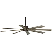 70" Defender Large Farmhouse Rustic Indoor Outdoor Ceiling Fan 8 Blade Led Light Remote Control Oil Rubbed Bronze Motor Oak Finish Blades Bedroom Pati