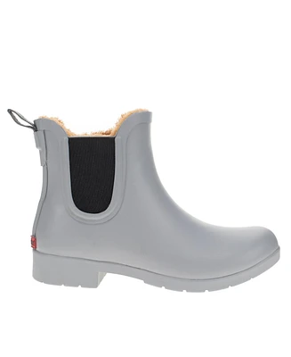 Womens Delridge Faux Fur Chelsea Rain Boot