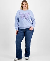 Rebellious One Trendy Plus Beaded Butterfly Sweatshirt