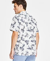 Tommy Hilfiger Men's Printed Short Sleeve Flex Poplin Shirt