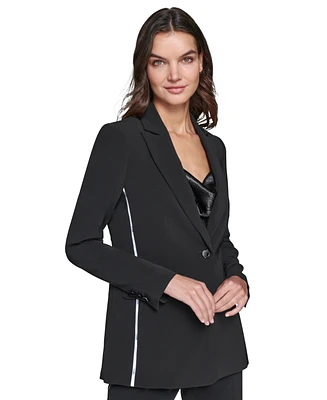 Karl Lagerfeld Paris Women's Contrast-Trim Blazer