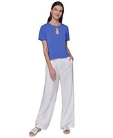 Karl Lagerfeld Paris Women's Cutout Embellished Tee