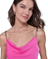 Karl Lagerfeld Paris Women's Chain-Strap Satin Cowlneck Camisole