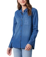 Gloria Vanderbilt Petite Larissa Sparkle-Pocket Shirt