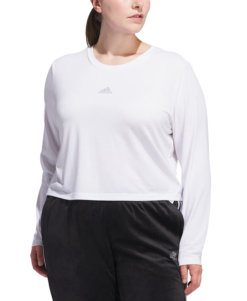 adidas Plus Studded Logo Long-Sleeve T-Shirt