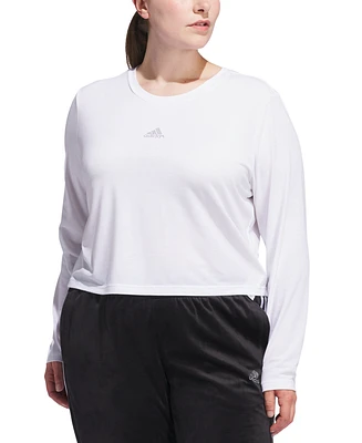 adidas Plus Studded Logo Long-Sleeve T-Shirt