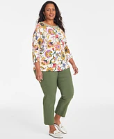 Jm Collection Plus Printed Top, Exclusively at Macy's