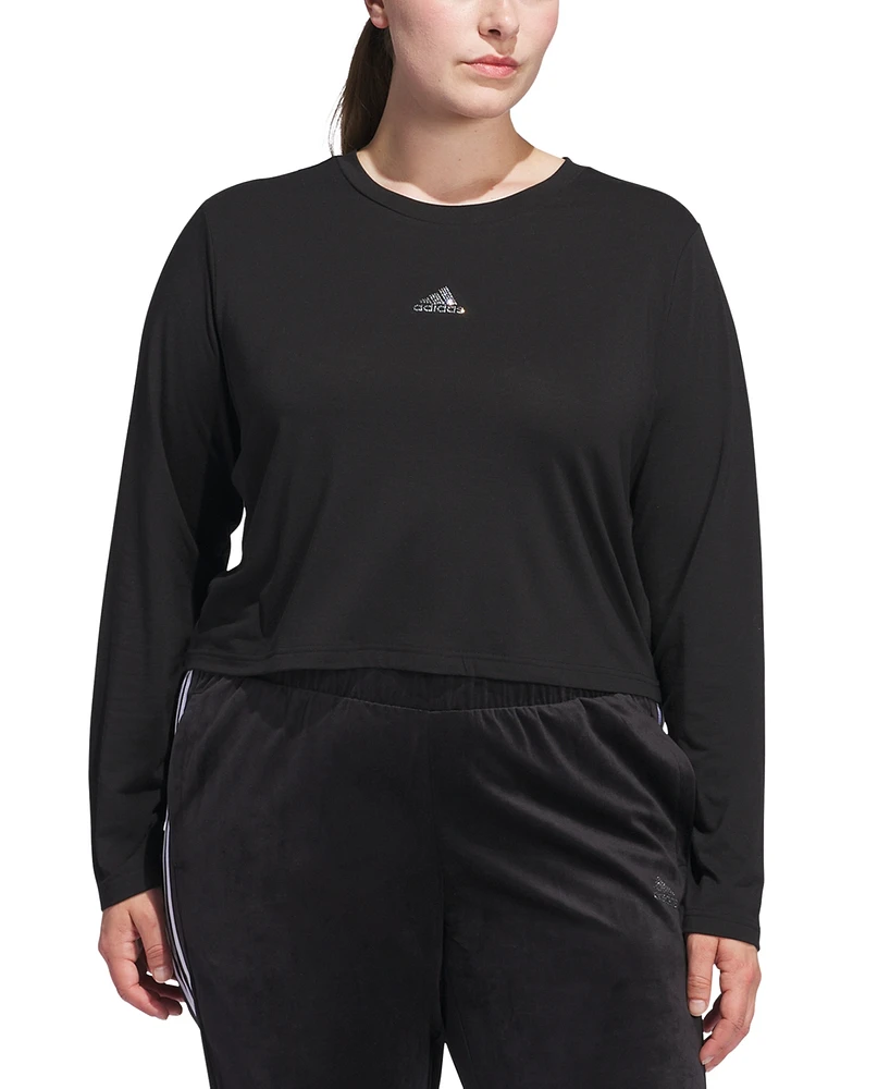 adidas Plus Studded Logo Long-Sleeve T-Shirt