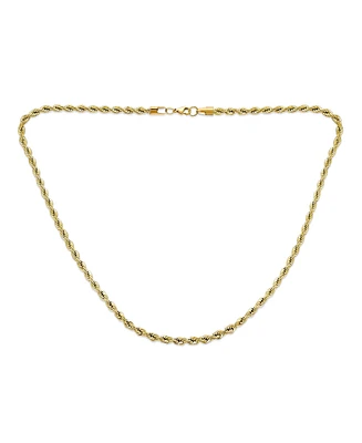 Bling Jewelry Yellow Gold Tone Rope Chain 5MM Necklace Stainless Steel