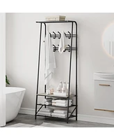 gaomon Coat Rack Shoe Bench with Hooks, Hall Trees Entryway Bench with Storage