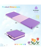 Hongge 6 x 2 Ft Tri-Fold Gym Mat with Handles and Removable Zippered Cover