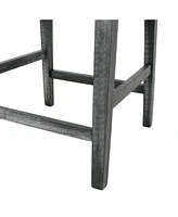 Upholstered 26 Inch Counter Stool - Light Gray/Gray