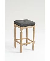 Streamdale Furniture Tufted 26INCH stools Wooden counter stools set of 2