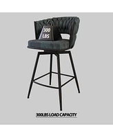 Streamdale Furniture Bar Chair Suede Woven Bar Stool Set of 4,Black legs Barstools No Adjustable Kitchen Island Chairs,360 Swivel Bar Stools Upholster