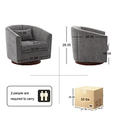 Swivel Accent Chair for Living Room, Sofa Chairs with Wood Base Side, Comfy Swivel Accent Chair with Wide Upholstered, for Living Room