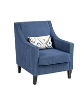 Streamdale Furniture Modern Accent Chair, Upholstered Armchair with Scooped Arms for Bedroom, Apartment, Studio, Office, Waiting Room(Blue Corduroy)