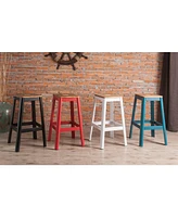 Streamdale Furniture Jacotte Bar Stool (1Pc) in Natural & Red