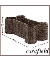 Casafield Dog Bone Shaped Storage Basket - Natural, Large Water Hyacinth Pet Toy Bin Organizer