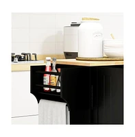 Slickblue Black Kitchen Cart and Storage Cabinet for Stylish Organization and Functional Kitchen Storage