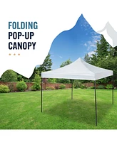 Trappers Peak 6 1/2-by-6 1/2-Foot Folding Pop-Up Shade Canopy, White