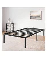 gaomon 14 Inch Twin Bed Frame Metal Platform, Twin Bed Frame With Ample Storage, No Box Spring Needed And Steel Slat Support