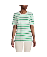 Lands' End Women's Cotton Relaxed Short Sleeve Crew Neck T-Shirt