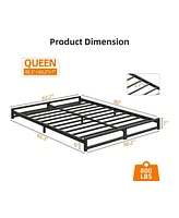 gaomon 6 Inch Metal Platform Bed Frame With Steel Slat Support, Mattress Foundation And No Box Spring Needed
