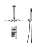 Lovmor Shower System with 10 Inch Rain Shower Head and Handheld Celling Mounted