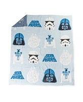 Saturday Park Star Wars The Blue Side 50x60 Feather Knit Throw Blanket