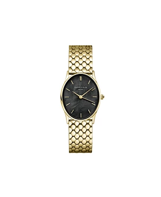 Rosefield Oval Women's Gold Tone Stainless Steel Bracelet Watch 29mm