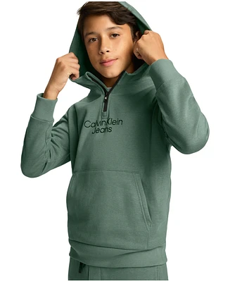 Calvin Klein Big Boys Partial Zip Soft Fleece Hoodie