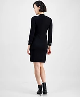 Robbie Bee Women's Long-Sleeve Mock-Neck Bodycon Dress