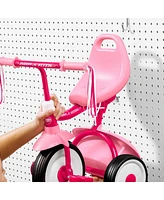 Radio Flyer 415PS Kids Readily Assembled Fold 2 Go Trike with Storage Bin, Pink