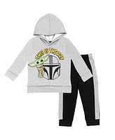 Starwars Toddler Boys Star Wars The Mandalorian Fleece Pullover Hoodie and Pants Outfit Set to (12 Months