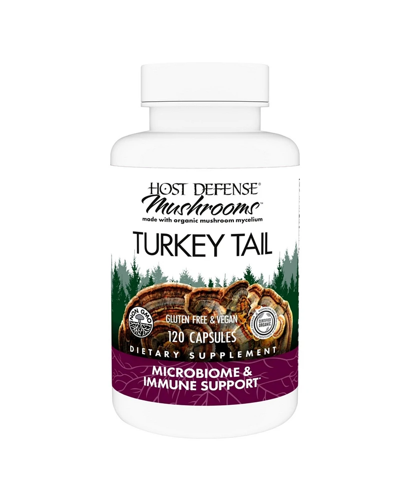 Host Defense Turkey Tail Capsules - Digestive Health & Immune Response Support Supplement