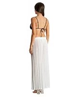 La Moda Clothing Women's Eyelet Wide Leg Pants