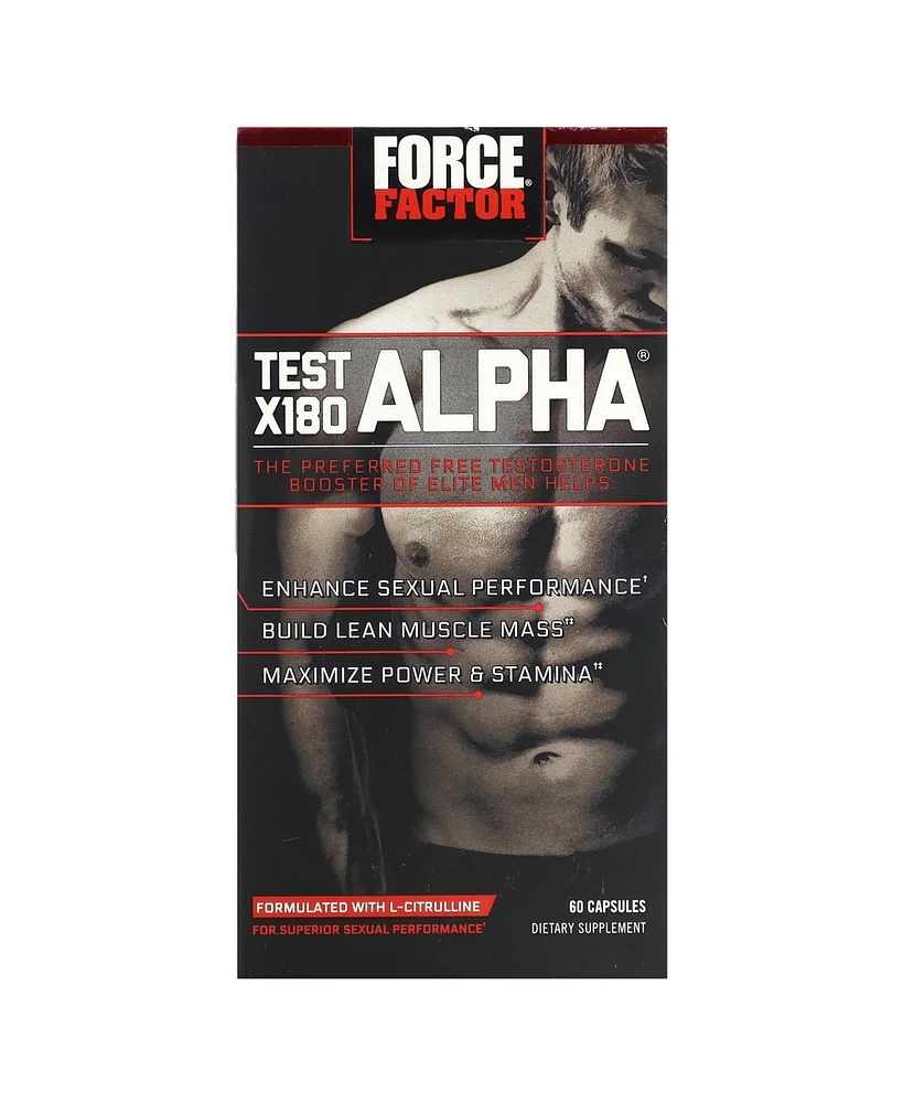 Force Factor Test X180 Alpha Testosterone Booster 60 Capsules 60 Capsules