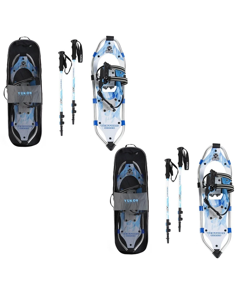 Yukon Charlie's Advanced 8 x 21 Inch Womens Snowshoe Kit w/ Poles & Bag (2 Pack