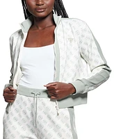 Guess Women's Printed Zip-Front Sweatshirt