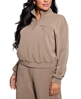 Guess Women's Half-Zip Pocket Sweatshirt