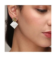 Sohi Women's Geometric Bling Drop Earrings