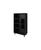 Fm Furniture Charco Bookcase in Melamine with Six Shelves, Black