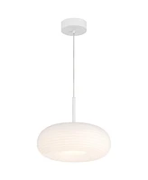 Possini Euro Design Possini Euro Sandringham 13 3/4" Sanded White Modern Led Pendant Light