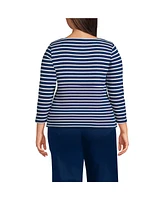 Lands' End Plus Mariner Jersey Boatneck Top