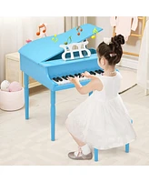 Gymax 30-Key Classic Baby Grand Piano Toddler Toy Wood w/ Bench & Music Rack