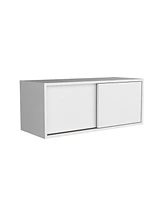 Fm Furniture Anegam Floating Cabinet with Sliding Door, White