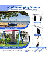 Sugift Kids 40 Inches Saucer Tree Swing Adults-Navy