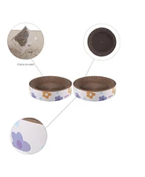 The Licker Store Daisy 18.13" Modern Cardboard Bowl Cat Scratcher with Catnip