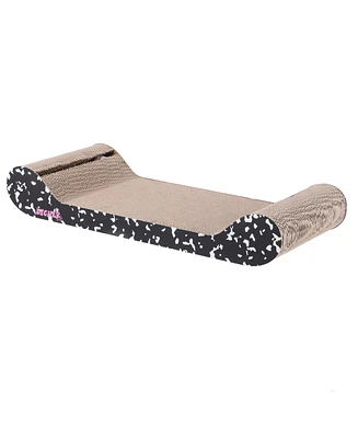 The Licker Store Rini Modern Cardboard Lounge Bed Cat Scratcher with Built-In Bell Toys and Catnip